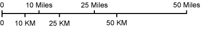Washington map scale of miles